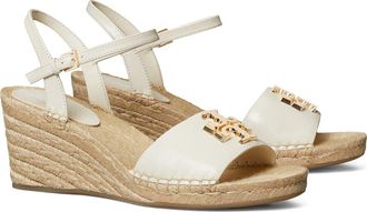 Tory Burch Eleanor Wedge Espadrille in Light Cream /Gold at Nordstrom, Size 10.5