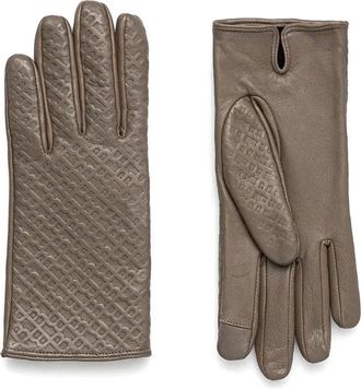 BOSS Leren handschoenen - Beige