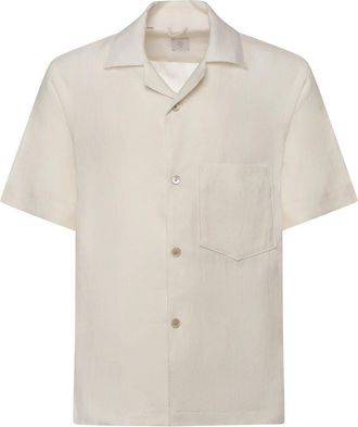 Eleventy Linen Bowling Shirt