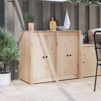 vidaXL Puerta De Cocina Con Puerta 2 Pcs Crema 50 X 9 X 82 Cm Vidaxl