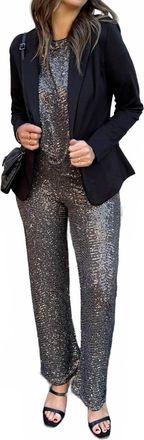 Esqualo Zig Zag Sequin Trousers In Grey