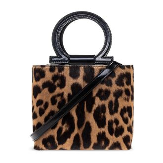 Ferragamo Tassen, Dames, Beige, ONE Size, Leer, Handtas met dierenmotief