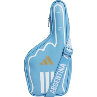 adidas Originals Argentina Finger Crossbody Bag in Light Blue/White/Gold Met at Nordstrom