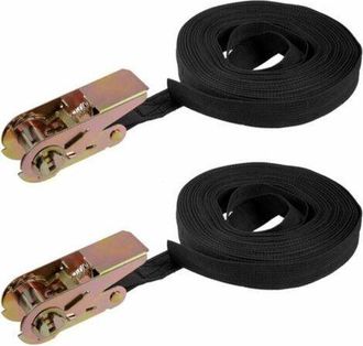 OEM 2 Correas De Amarre Con Trinquete Para Carga, 10 M X 25 Mm, Capacidad De Carga De 600 Kg, Con Tensor, De Poli&eacute;ster, Para Motocicletas, Carga, Remolque