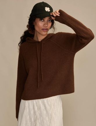 Lucky Brand Womens Cashmere Hoodie Sweater