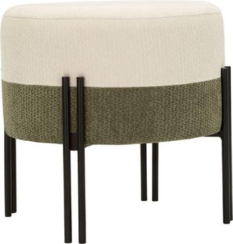 Mauro Ferretti Puf moderno bicolor verde y blanco de &oslash; 44x41 cm