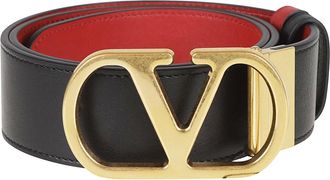 Valentino Garavani Accessoires, Dames, Zwart, 75 CM, Leer, Reversible VLogo Signature Riem