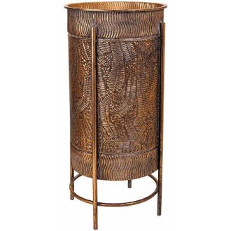 Wanderlust Deco Macetero De Metal Dorado 30x30x65
