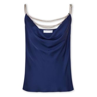 Paco Rabanne Dames, Tops, Blauw, Maat: S Satijn