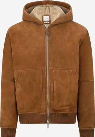 Jacob Cohen Wildleder-Bomberjacke mit Shearlingfutter und Kapuze