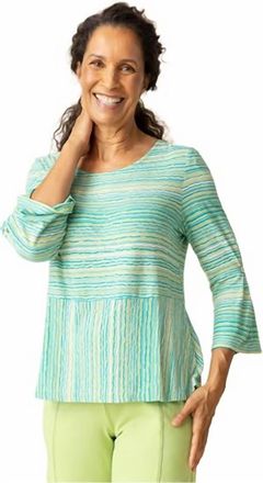 Habitat Beach Waves Peplum Top In Leaf