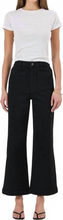 Rolla's Sailor Ankle Flare Denim Jeans In Rinse Black