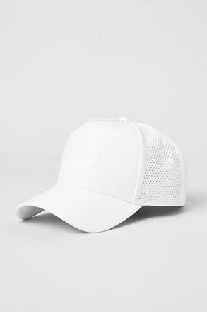 Alo | Performance District Trucker Hat in White