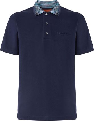 Missoni logo-lettering cotton polo shirt - men - Cotton - S - Blue