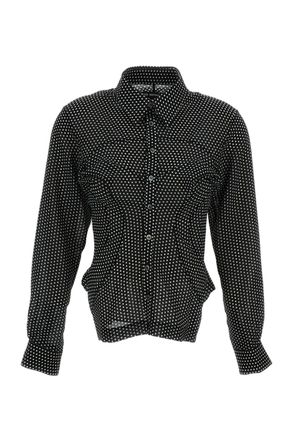 Junya Watanabe Black Polka Dot Fluid Fabric Shirt