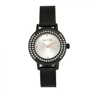 Sophie & Freda Sophie & Freda Cambridge Bracelet Watch w/Swarovski Crystals in Black at Nordstrom