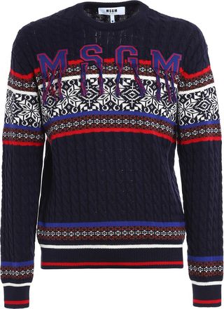 Msgm M. S.G. M. Woven wool blend crewneck