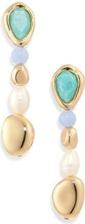 Nordstrom Rack Molten Linear Drop Earrings in Turquoise Multi- Gold at Nordstrom Rack