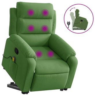 vidaXL Sill&oacute;n Reclinable De Masaje Elevable Terciopelo Verde Claro Vidaxl