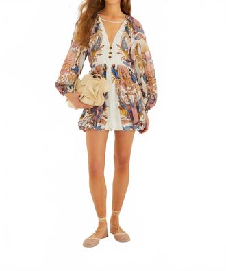 Farm Rio Mini Bubble Dress In Off-White Sea Garden