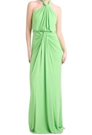 Cinq &agrave; Sept Kaily Halter Gown In Thistle Green
