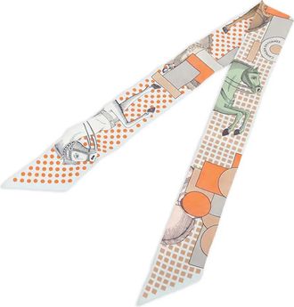 Hermès 2010-2025 Cavalier en Formes Silk Twilly Scarf scarves - women - Silk - One Size - Blue
