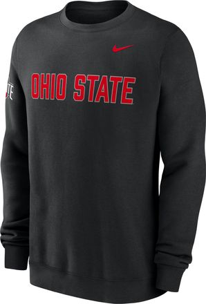 Nike Ohio State Sideline Club Nike Mens College Pullover Crew in Black | 02TT00AOH-R0M