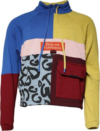 Dolce & Gabbana Multicolor Patchwork Men Sweatshirt Mens Sweater