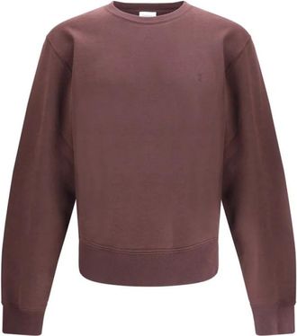 Saint Laurent Cassandre Geborduurde Sweater - Heren - Sweatshirts - Bruin - L - Katoen - Hoodies & sweatvesten