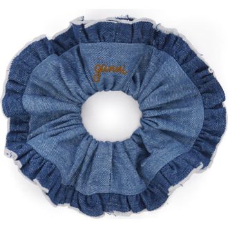 Ganni Lightweight Denim Scrunchie in Tint Wash at Nordstrom