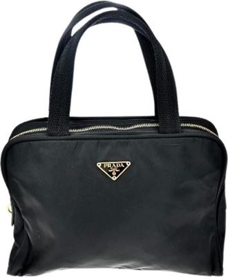 Prada Pre-owned Handbags, female, Black, Size: ONE SIZE Pre-owned Nylon Handbag