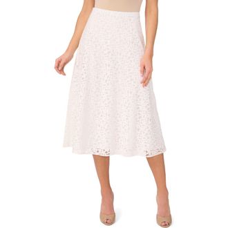 CeCe by Cynthia Steffe Floral Lace Skirt in New Ivory at Nordstrom, Size X-Large