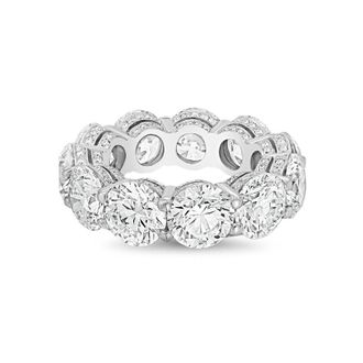 Diana M. Jewels 14kt white gold 3.00cts Lab-Grown Round Diamond Eternity Band with Micro Pav&eacute;