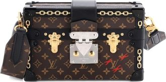 Louis Vuitton Petite Malle crossbodytas met monogram canvas en kettingdetail - Zwart