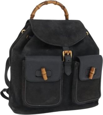 Gucci Pre-owned Vintage Rugzak - Dames - Vintage Rugzakken - Zwart - ONE Size - Leer - Vintage