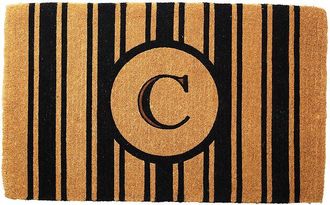 Frontgate Margot Stripe Monogrammed Door Mat - 24 x 39, X - Frontgate