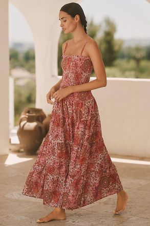 Peixoto Clementine Smocked Tiered Maxi Dress