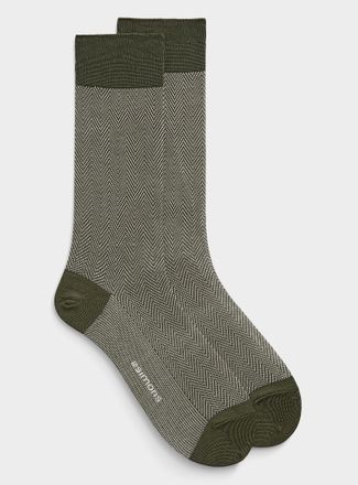 Le 31 Mens Stretch herringbone dress socks