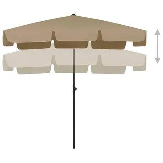 Berkfield Home Sturdy Beach Umbrella Taupe 200x125 cm in Beige