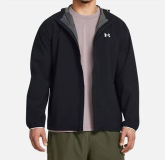 Under Armour Mens Stormproof Cloudstrike Rain Jacket In Black