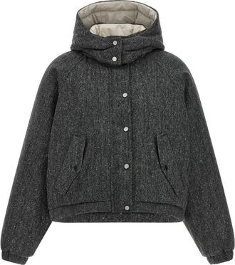 Brunello Cucinelli Grey Textured Hood Jacket