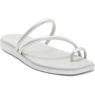 Crocs Miami Metallic Toe Loop Sandal in Silver at Nordstrom Rack, Size 10