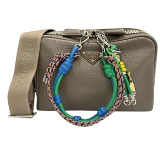 Prada Pre-owned Vintage Schoudertas - Dames - Pre-owned - Beige - Maat: ONE Size Leer