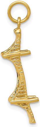 Diamond2Deal 14k Yellow Gold 3D Mackinac Bridge Charm