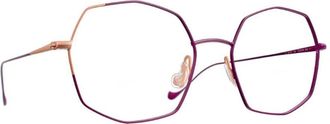 Caroline Abram Geometric Purple and Peach-Pink Optical Frames