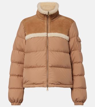 Moncler Aurore shearling-trimmed down jacket