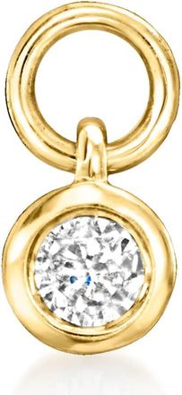 RS Pure by Ross-Simons Bezel-Set Diamond Hoop Charms in 14kt Yellow Gold