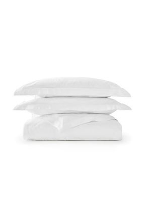 Christy Premium Luxury Sateen Cotton Duvet Cover Sets in White at Nordstrom, Size King