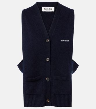 Miu Miu Logo cashmere sweater vest