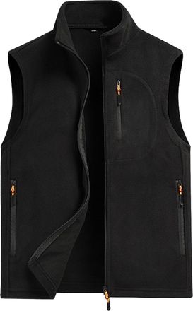 Generic Mens Polar Fleece Full Zip Vest Stand Collar Vests Sweater Lightweight Sleeveless Zipper Jacket